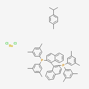 Chloro{(S)-(-)-2,2'-bis[di(3,5-xylyl)phosphino]-1,1'-binaphthyl}(p-cymene)ruthenium(II) chloride chemical structure (CAS 944451-25-6)