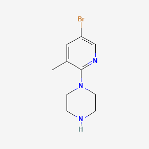 1-(5-Bromo-3-methylpyridin-2-yl)piperazine chemical structure (CAS 944582-94-9)