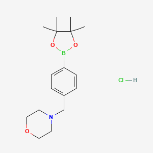 4-(4-(4,4,5,5-Tetramethyl-1,3,2-dioxaborolan-2-yl)benzyl)morpholine hydrochloride chemical structure (CAS 944591-57-5)