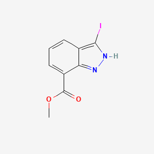 Methyl 3-iodo-1H-indazole-7-carboxylate chemical structure (CAS 944899-05-2)