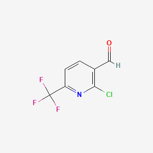 2-Chloro-6-(trifluoromethyl)nicotinaldehyde chemical structure (CAS 944900-06-5)