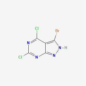 3-Bromo-4,6-dichloro-1H-pyrazolo[3,4-d]pyrimidine chemical structure (CAS 944902-17-4)