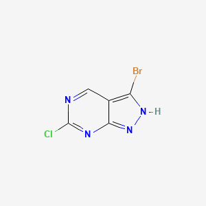 3-Bromo-6-chloro-1H-pyrazolo[3,4-d]pyrimidine chemical structure (CAS 944903-06-4)
