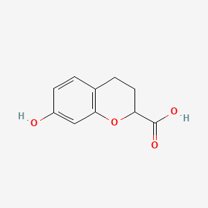 7-Hydroxychromane-2-carboxylic acid chemical structure (CAS 944904-28-3)