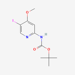 tert-Butyl (5-iodo-4-methoxypyridin-2-yl)carbamate chemical structure (CAS 944935-37-9)