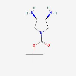 (3R,4S)-rel-tert-Butyl 3,4-diaminopyrrolidine-1-carboxylate chemical structure (CAS 945217-60-7)