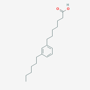 7-(3-Hexylphenyl)heptanoic acid chemical structure (CAS 945414-26-6)