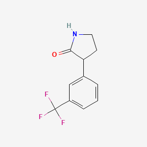 3-(3-(Trifluoromethyl)phenyl)pyrrolidin-2-one chemical structure (CAS 94559-28-1)