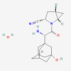 (1S,3S,5S)-2-((2S)-2-Amino-2-(3-hydroxyadamantan-1-yl)acetyl)-2-azabicyclo[3.1.0]hexane-3-carbonitrile monohydrate chemical structure (CAS 945667-22-1)