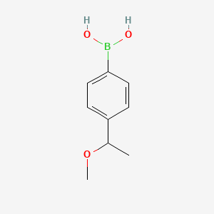 (4-(1-Methoxyethyl)phenyl)boronic acid chemical structure (CAS 945723-15-9)