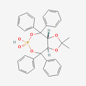 (3aR,8aR)-6-Hydroxy-2,2-dimethyl-4,4,8,8-tetraphenyltetrahydro-[1,3]dioxolo[4,5-e][1,3,2]dioxaphosphepine 6-oxide chemical structure (CAS 945763-92-8)