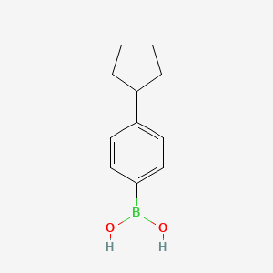 (4-Cyclopentylphenyl)boronic acid chemical structure (CAS 945837-57-0)