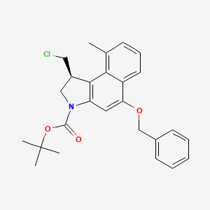 tert-Butyl (S)-5-(benzyloxy)-1-(chloromethyl)-9-methyl-1,2-dihydro-3H-benzo[e]indole-3-carboxylate chemical structure (CAS 945864-47-1)