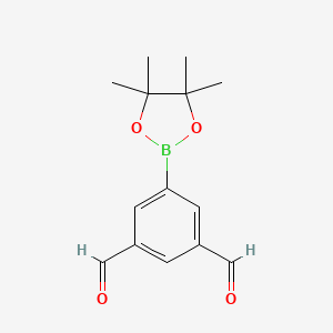 5-(4,4,5,5-Tetramethyl-1,3,2-dioxaborolan-2-yl)isophthalaldehyde chemical structure (CAS 945865-80-5)