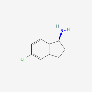 (S)-5-Chloro-2,3-dihydro-1H-inden-1-amine chemical structure (CAS 945950-78-7)