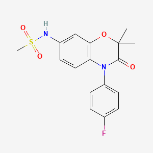 N-(4-(4-Fluorophenyl)-2,2-dimethyl-3-oxo-3,4-dihydro-2H-benzo[b][1,4]oxazin-7-yl)methanesulfonamide chemical structure (CAS 945966-46-1)