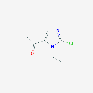 1-(2-Chloro-1-ethyl-1H-imidazol-5-yl)ethan-1-one chemical structure (CAS 946061-14-9)