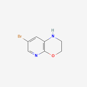 7-Bromo-2,3-dihydro-1H-pyrido[2,3-b][1,4]oxazine chemical structure (CAS 946121-78-4)
