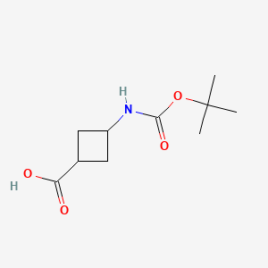 3-((tert-Butoxycarbonyl)amino)cyclobutanecarboxylic acid chemical structure (CAS 946152-72-3)