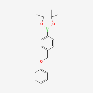 4,4,5,5-Tetramethyl-2-(4-(phenoxymethyl)phenyl)-1,3,2-dioxaborolane chemical structure (CAS 946409-21-8)