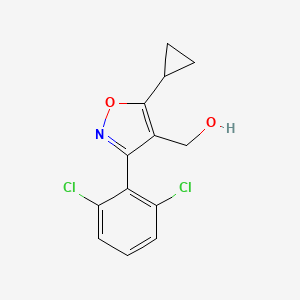 5-Cyclopropyl-3-(2,6-dichlorophenyl)isoxazole-4-methanol chemical structure (CAS 946426-89-7)