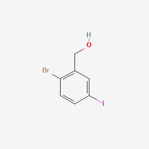 (2-Bromo-5-iodophenyl)methanol chemical structure (CAS 946525-30-0)