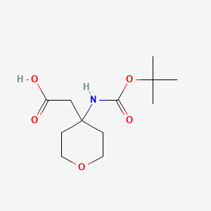 (4-Boc-amino-tetrahydropyran-4-yl)acetic acid chemical structure (CAS 946682-30-0)