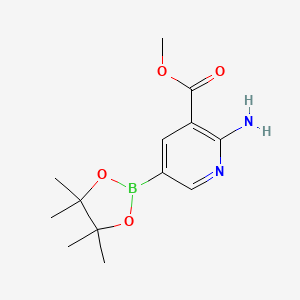 Methyl 2-amino-5-(4,4,5,5-tetramethyl-1,3,2-dioxaborolan-2-yl)nicotinate chemical structure (CAS 947249-44-7)