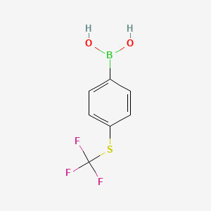 (4-((Trifluoromethyl)thio)phenyl)boronic acid chemical structure (CAS 947533-15-5)