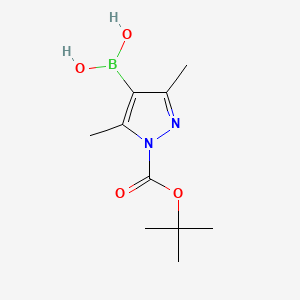 (1-(tert-Butoxycarbonyl)-3,5-dimethyl-1H-pyrazol-4-yl)boronic acid chemical structure (CAS 947533-31-5)