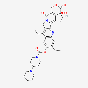 (S)-4,8,11-Triethyl-4-hydroxy-3,14-dioxo-3,4,12,14-tetrahydro-1H-pyrano[3',4':6,7]indolizino[1,2-b]quinolin-9-yl [1,4'-bipiperidine]-1'-carboxylate chemical structure (CAS 947687-02-7)