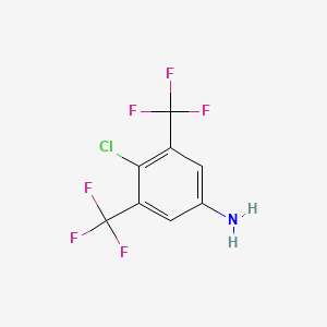4-Chloro-3,5-bis(trifluoromethyl)aniline chemical structure (CAS 948014-37-7)