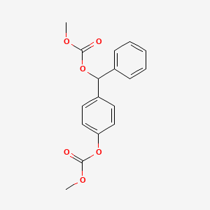4-(((Methoxycarbonyl)oxy)(phenyl)methyl)phenyl methyl carbonate chemical structure (CAS 948044-25-5)