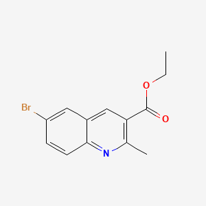Ethyl 6-bromo-2-methylquinoline-3-carboxylate chemical structure (CAS 948289-14-3)