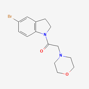 1-(5-Bromoindolin-1-yl)-2-morpholinoethan-1-one chemical structure (CAS 948355-77-9)