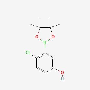 4-Chloro-3-(4,4,5,5-tetramethyl-1,3,2-dioxaborolan-2-yl)phenol chemical structure (CAS 948592-54-9)