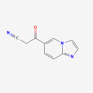 3-(Imidazo[1,2-a]pyridin-6-yl)-3-oxopropanenitrile chemical structure (CAS 948883-29-2)