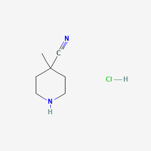4-Methylpiperidine-4-carbonitrile hydrochloride chemical structure (CAS 948894-26-6)