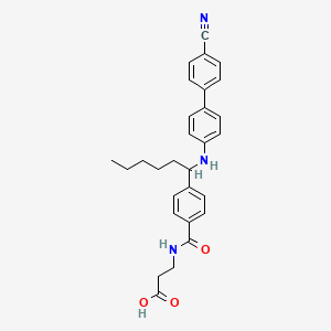 3-(4-(1-((4'-Cyano-[1,1'-biphenyl]-4-yl)amino)hexyl)benzamido)propanoic acid chemical structure (CAS 949119-07-7)