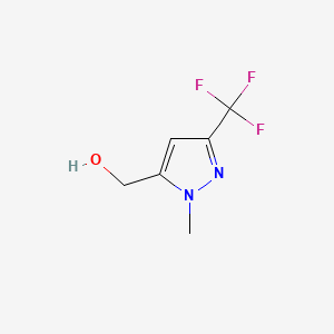 (1-Methyl-3-(trifluoromethyl)-1H-pyrazol-5-yl)methanol chemical structure (CAS 949898-58-2)