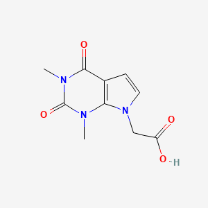 2-(1,3-Dimethyl-2,4-dioxo-3,4-dihydro-1H-pyrrolo[2,3-d]pyrimidin-7(2H)-yl)acetic acid chemical structure (CAS 950259-70-8)