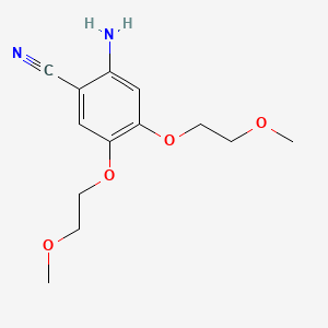 2-Amino-4,5-bis(2-methoxyethoxy)benzonitrile chemical structure (CAS 950596-58-4)