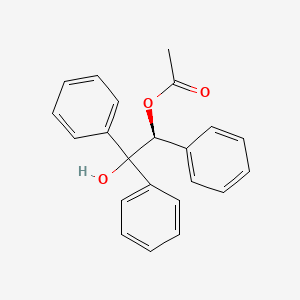 (S)-2-Hydroxy-1,2,2-triphenylethyl acetate chemical structure (CAS 95061-51-1)