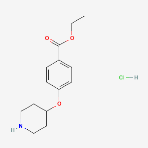 Ethyl 4-(piperidin-4-yloxy)benzoate hydrochloride chemical structure (CAS 950649-15-7)