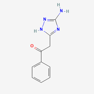 2-(5-Amino-1H-1,2,4-triazol-3-yl)-1-phenylethanone chemical structure (CAS 95095-69-5)