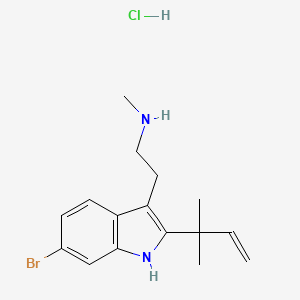 2-(6-Bromo-2-(2-methylbut-3-en-2-yl)-1H-indol-3-yl)-N-methylethan-1-amine hydrochloride chemical structure (CAS 951322-11-5)