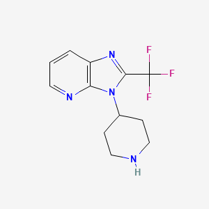3-(Piperidin-4-yl)-2-(trifluoromethyl)-3H-imidazo[4,5-b]pyridine chemical structure (CAS 951544-48-2)