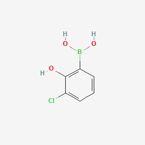 (3-Chloro-2-hydroxyphenyl)boronic acid chemical structure (CAS 951655-50-8)