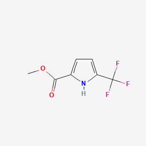 Methyl 5-(trifluoromethyl)-1H-pyrrole-2-carboxylate chemical structure (CAS 952182-25-1)