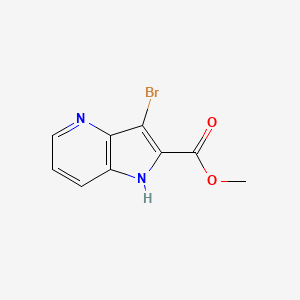 Methyl 3-bromo-1H-pyrrolo[3,2-b]pyridine-2-carboxylate chemical structure (CAS 952182-30-8)